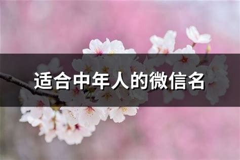 中年人微信名|中年人好听的微信名字（精选440个）,中年微信名